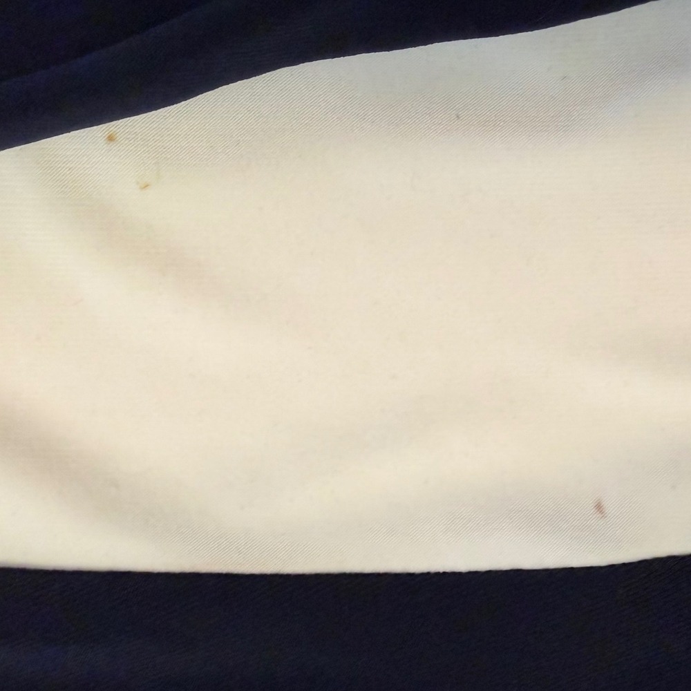 Lauren Ralph Lauren Dark Navy Cream Colorblock Maxi Gown 8 Long Sleeve Elegant - Picture 10 of 12